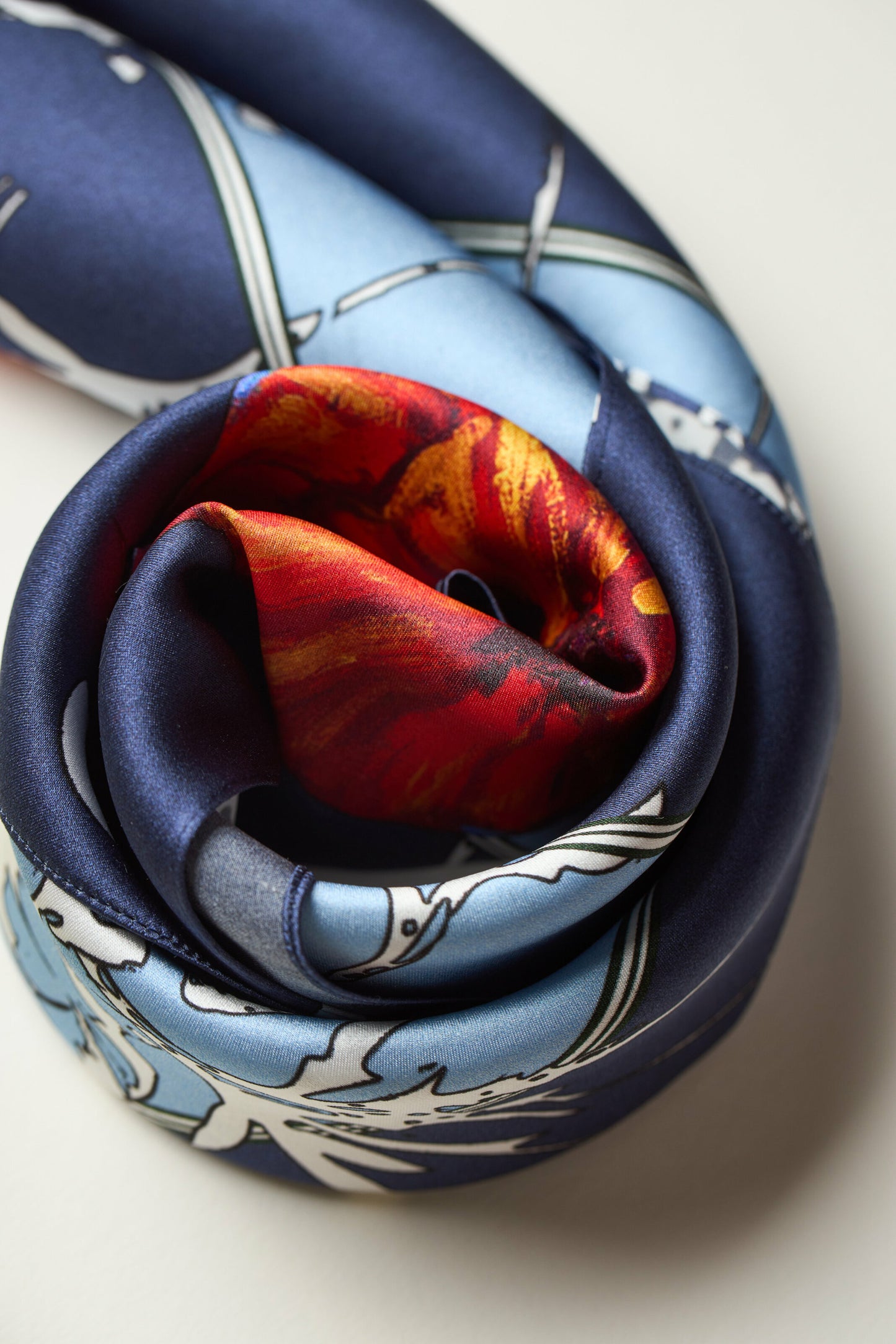 Silk pocket square "Poppy Blossom" 17"x17" (Double-sided print)