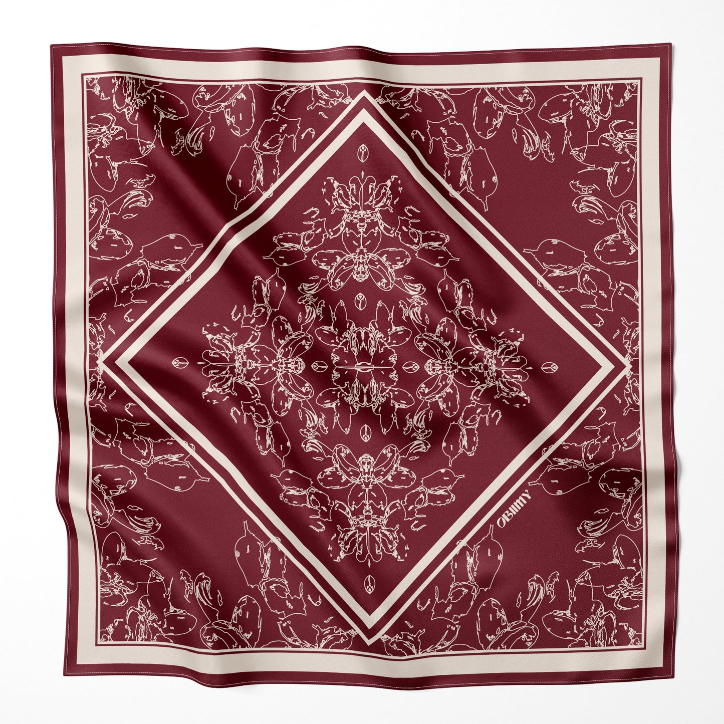 Premium silk scarf "Wild temptation" 26"x26"