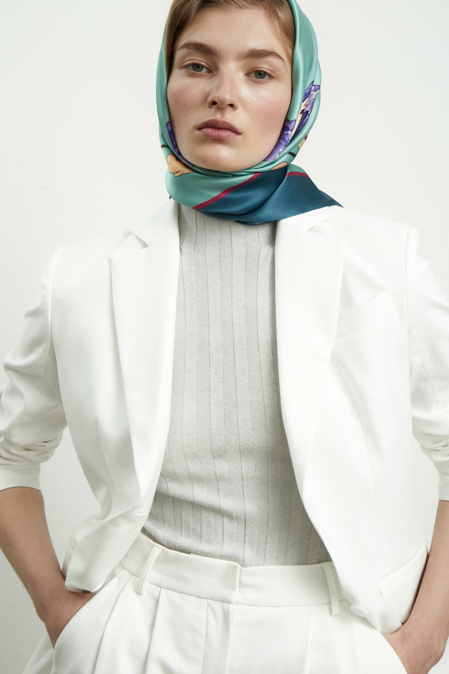 Premium silk scarf "The Awakening" 17"x17"