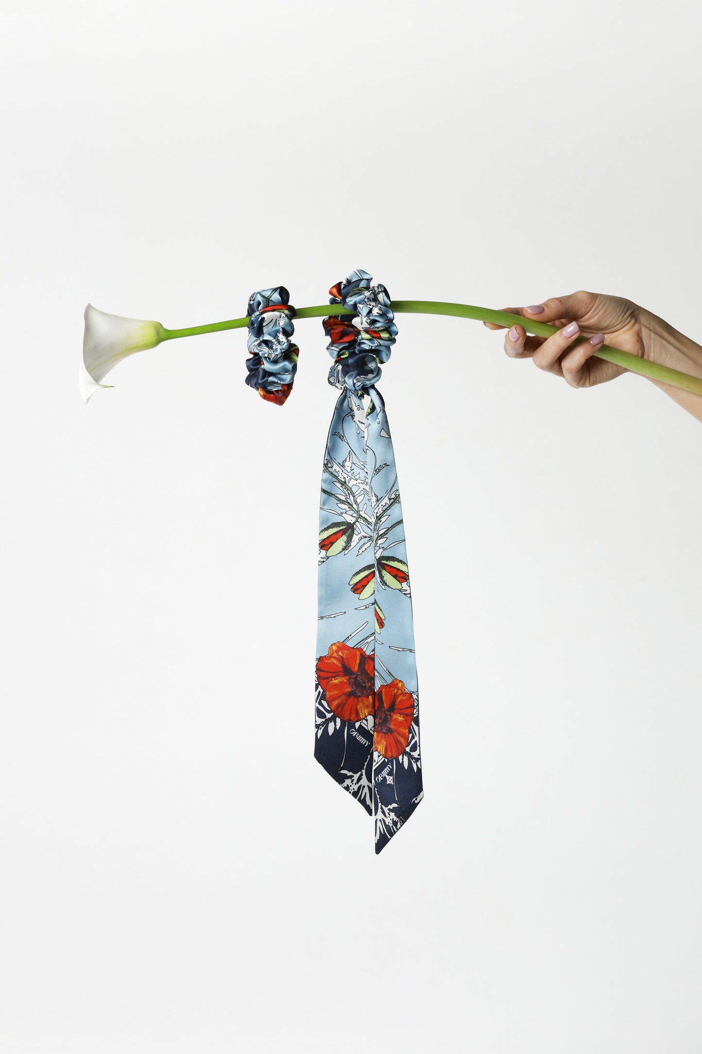 Twill and scrunchie "Poppy Flower"