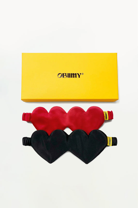 Set of Sleep Mask “Heartbeat” , Red and Black