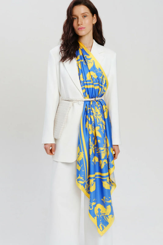 Premium silk scarf "Freedom" 35"x35"