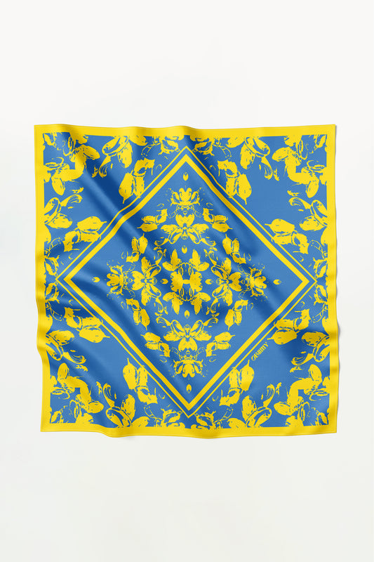 Premium silk scarf "Freedom" 17"x17"