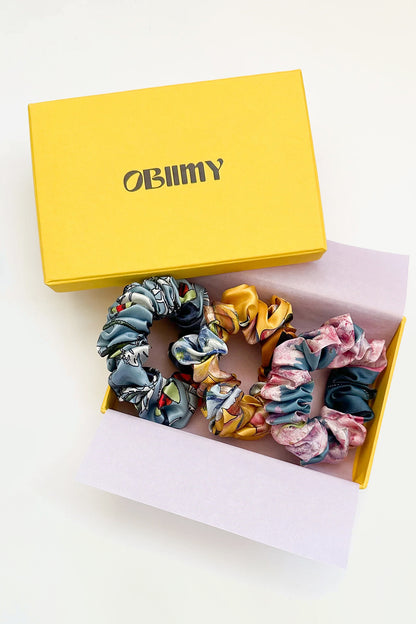 Set of 3 silk scrunchies
