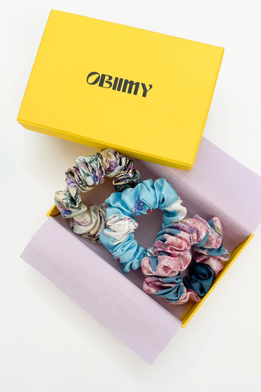 Set of 3 silk scrunchies