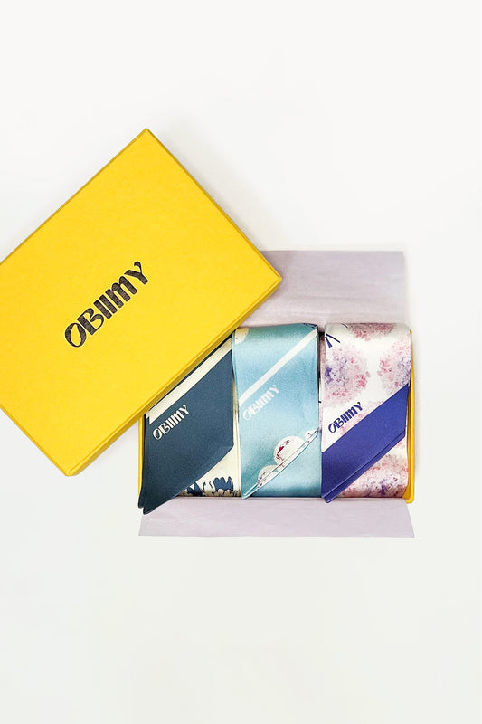 Gift set of  3 silk twilly
