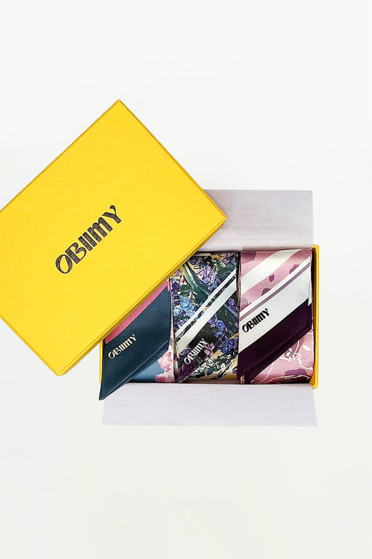Gift set of  3 silk twilly
