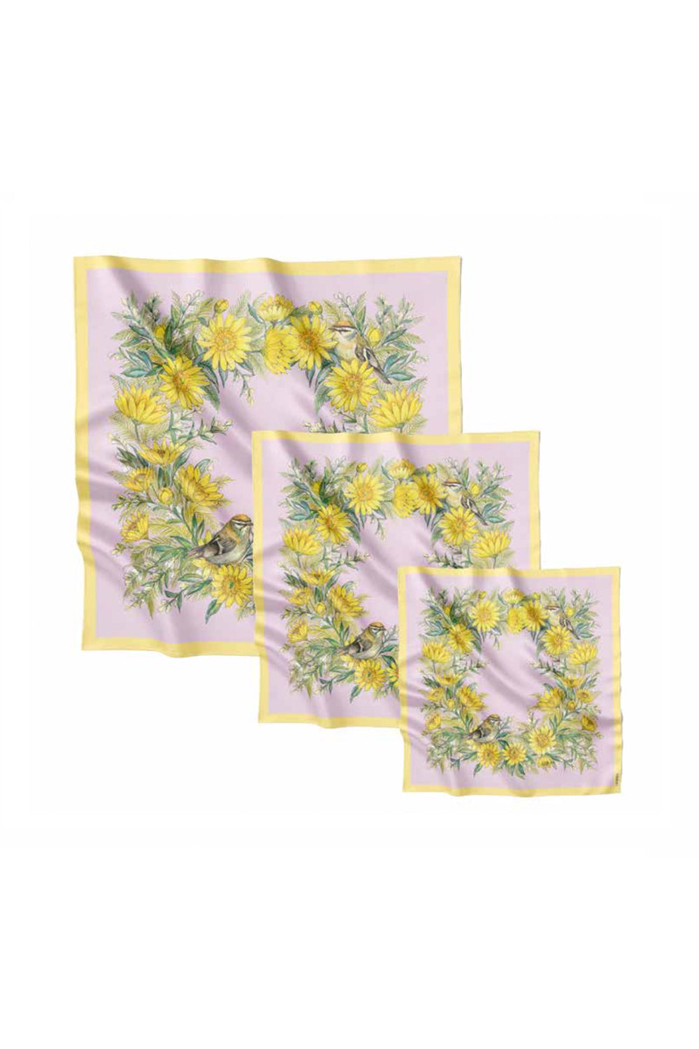 Silk pocket square "Circle of the Sun" 17"x17" (Double-sided print)