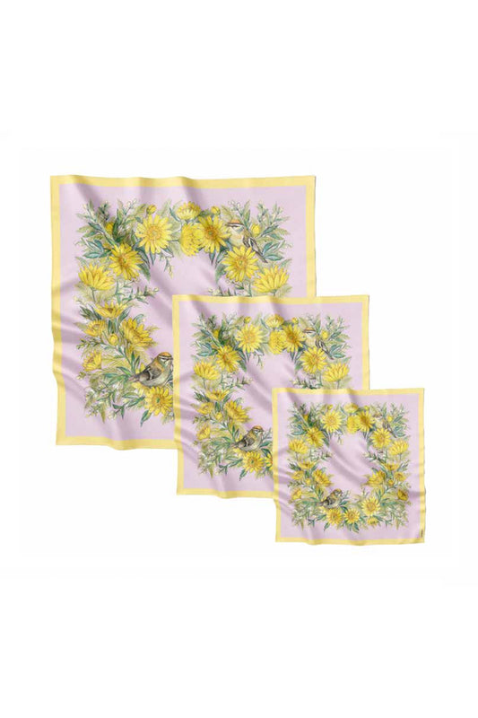 Silk pocket square "Circle of the Sun" 17"x17" (Double-sided print)