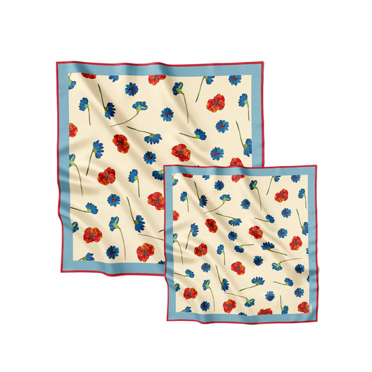 Premium silk scarf "Falling in love" 26"x26"