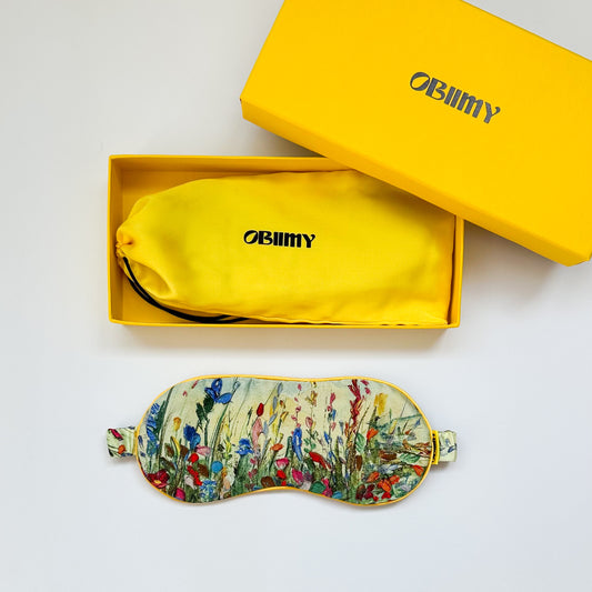 Italian silk sleep mask "Summer Field"