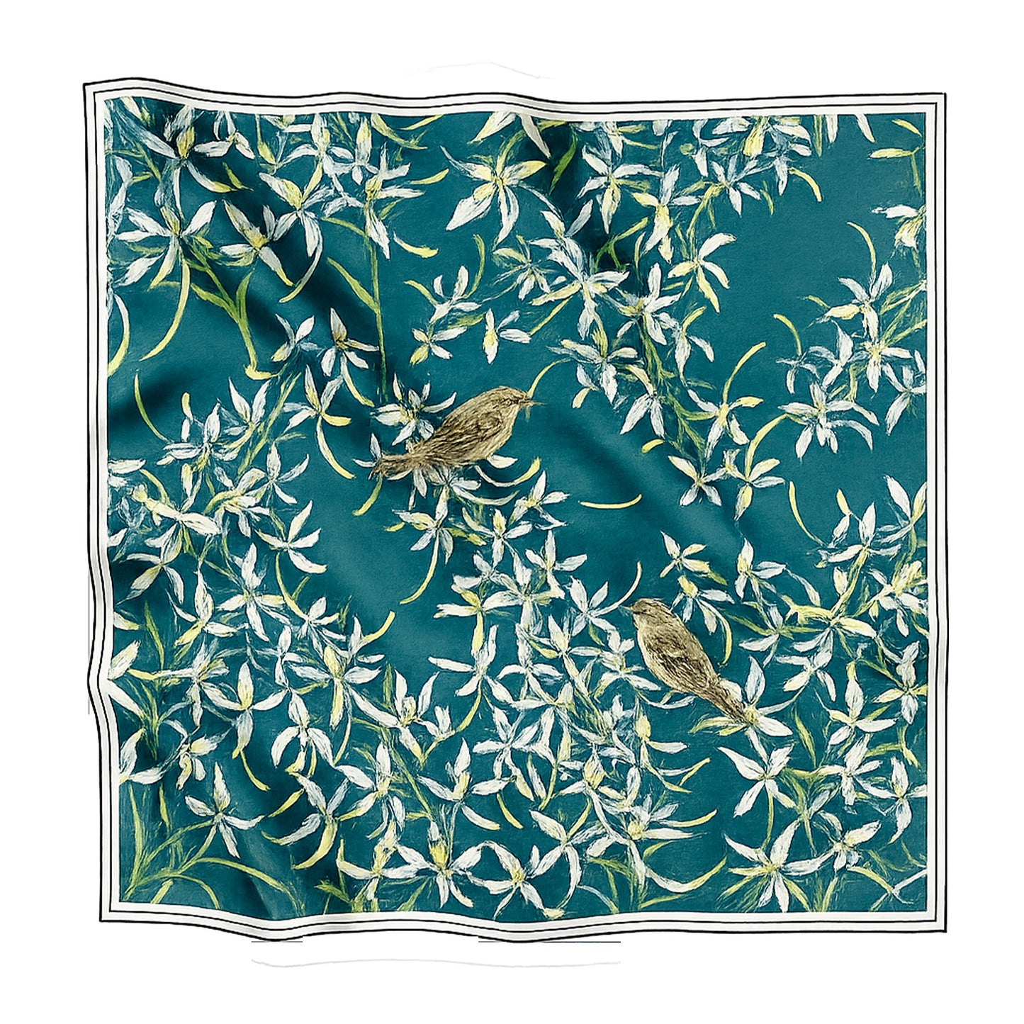 Silk scarf "Melody of two" 26"x26"