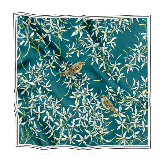 Silk scarf "Melody of two" 26"x26"