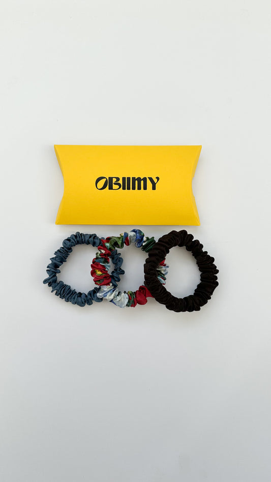 Set of 3 silk scrunchies Zero west