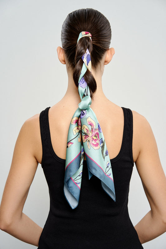 Set of twill 140*5 and shawl 44*44 "Awakening" double-sided