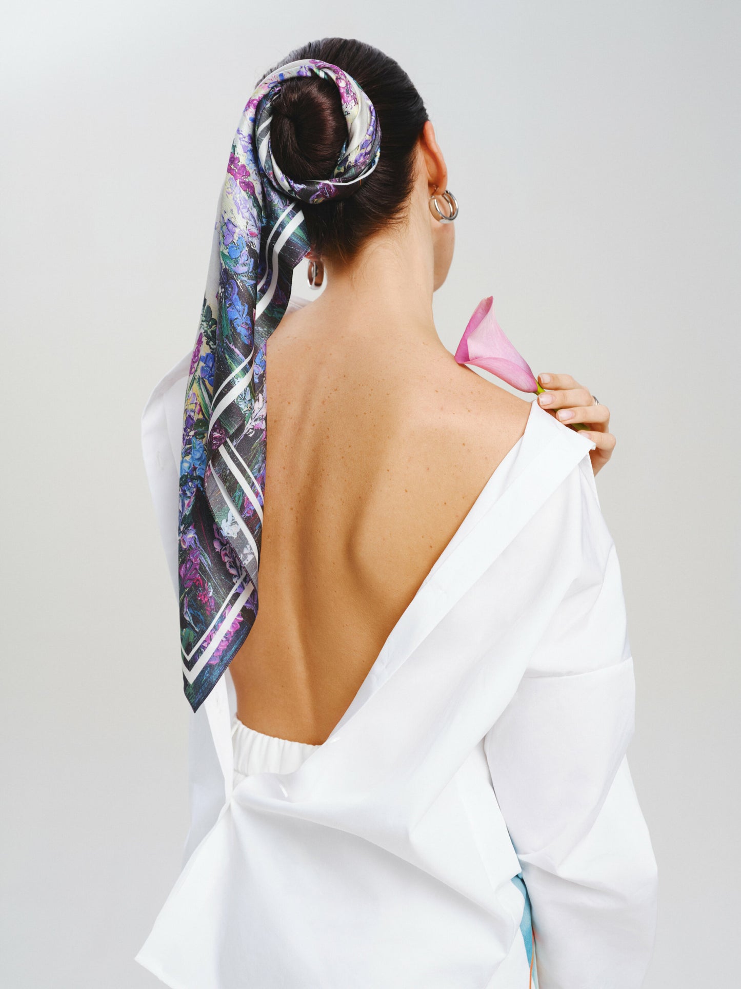 Silk Scarf "Energy" 26"x26" (Double-sided print)