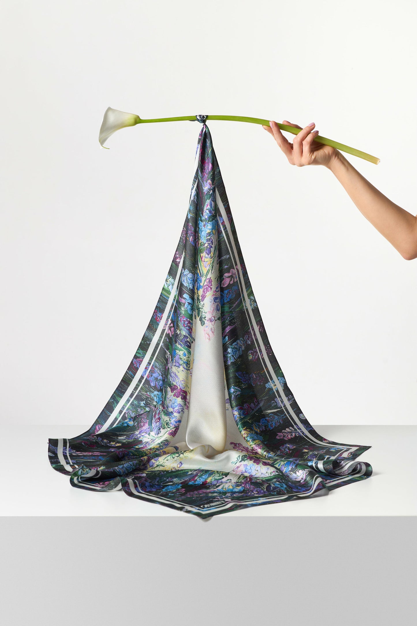 Silk pocket square "Energy" 17"x17" (Double-sided print)