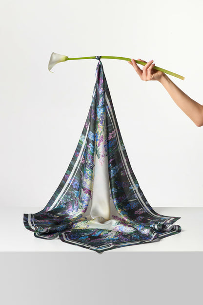 Silk pocket square "Energy" 17"x17" (Double-sided print)