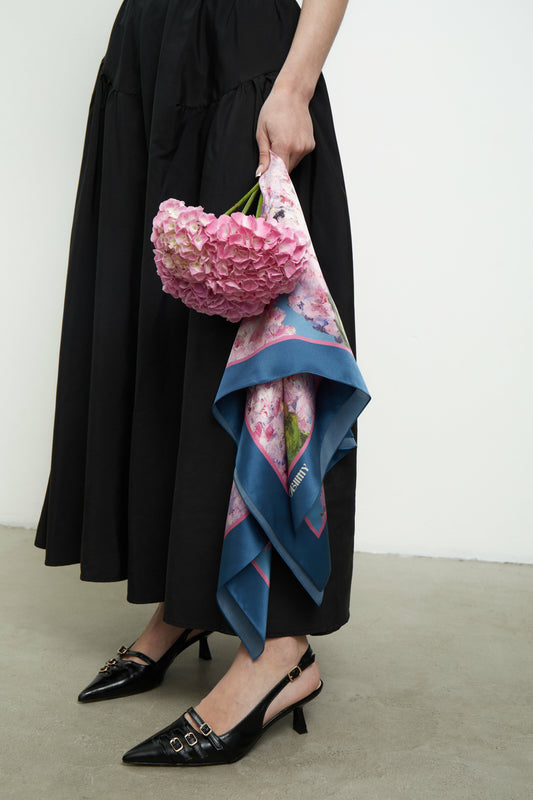 Silk Scarf "Sincere Feelings" 26"x26" (Double-sided print)