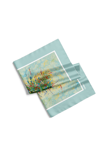 Silk Scarf "Summer Field" 26"x26" (Double-sided print)
