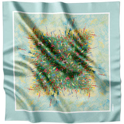 Silk Scarf "Summer Field" 26"x26" (Double-sided print)