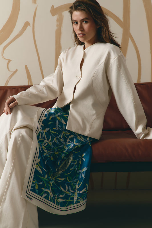 Silk Scarf "Melody of Two" 26"x26" (Double-sided print)