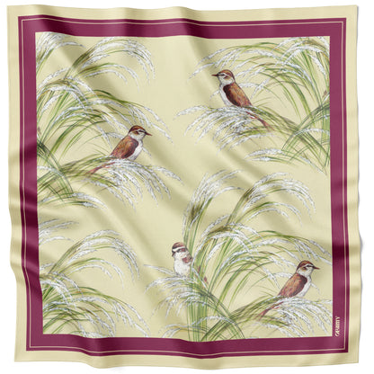 Silk Scarf "Silence of the Heart" 26"x26" (Double-sided print)
