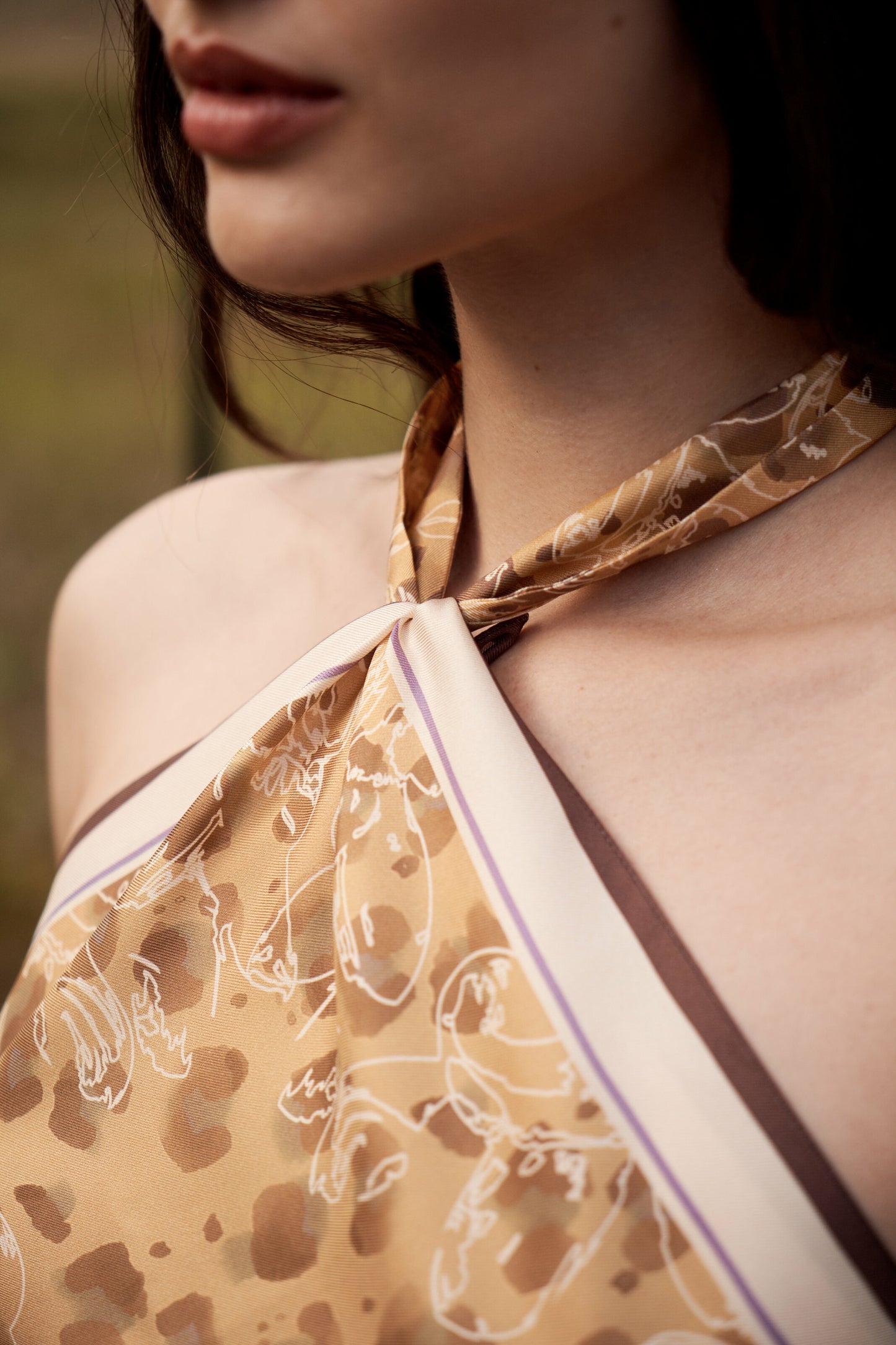 Premium silk scarf "Balance" 17"x17"