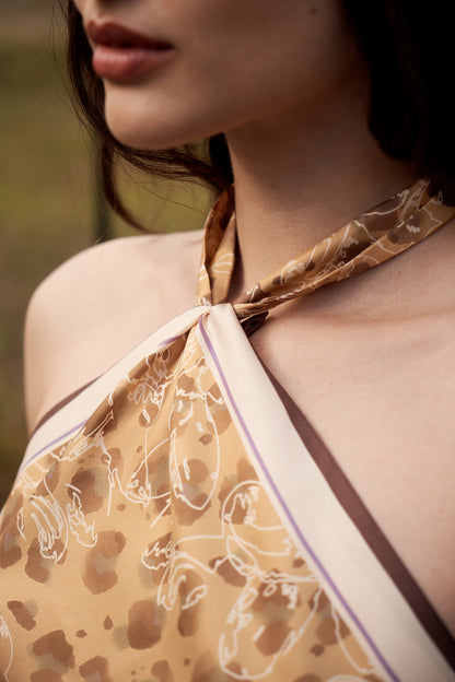 Premium silk scarf "Balance" 17"x17"