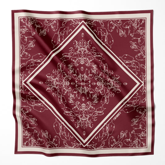 Premium silk scarf "Wild temptation" 26"x26"