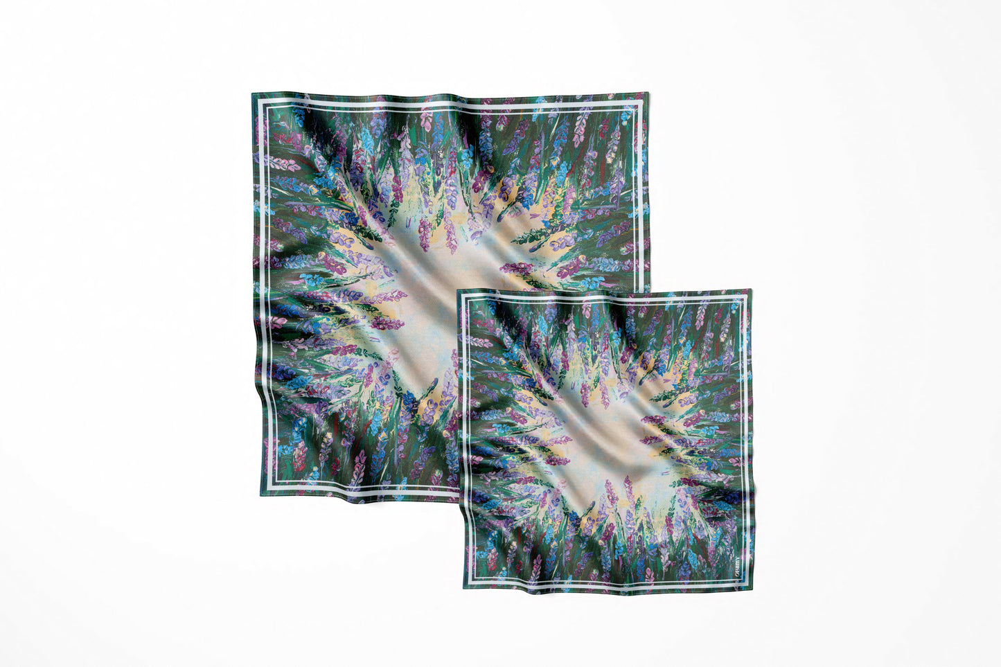 Premium silk scarf "Energy" 26"x26"