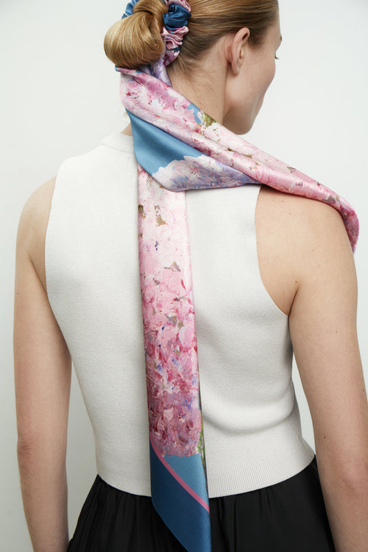 Premium silk scarf "Sincere Feelings" 35"x35"
