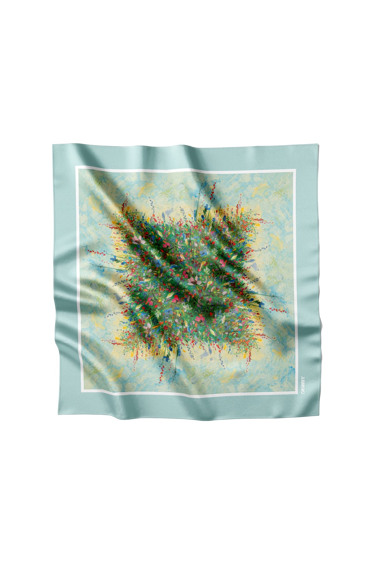 Premium silk scarf "Summer field" 26"x26"