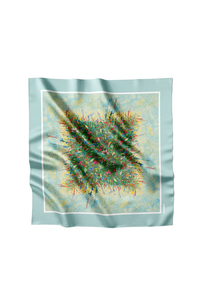 Premium silk scarf "Summer field" 26"x26"