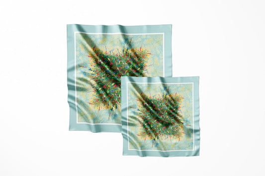 Premium silk scarf "Summer field" 35"x35"