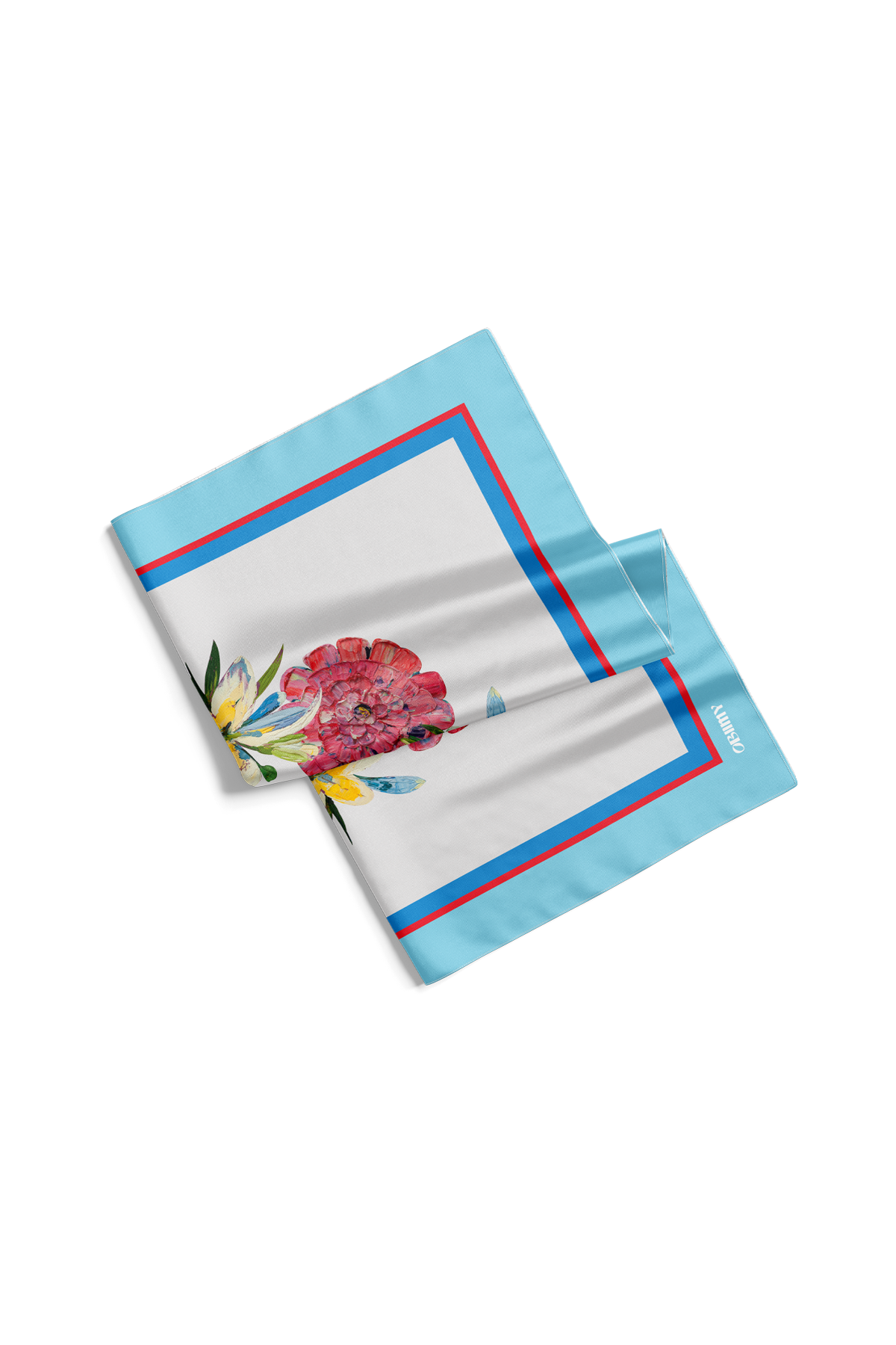 Premium silk scarf "Summer wreath" 26"x26"