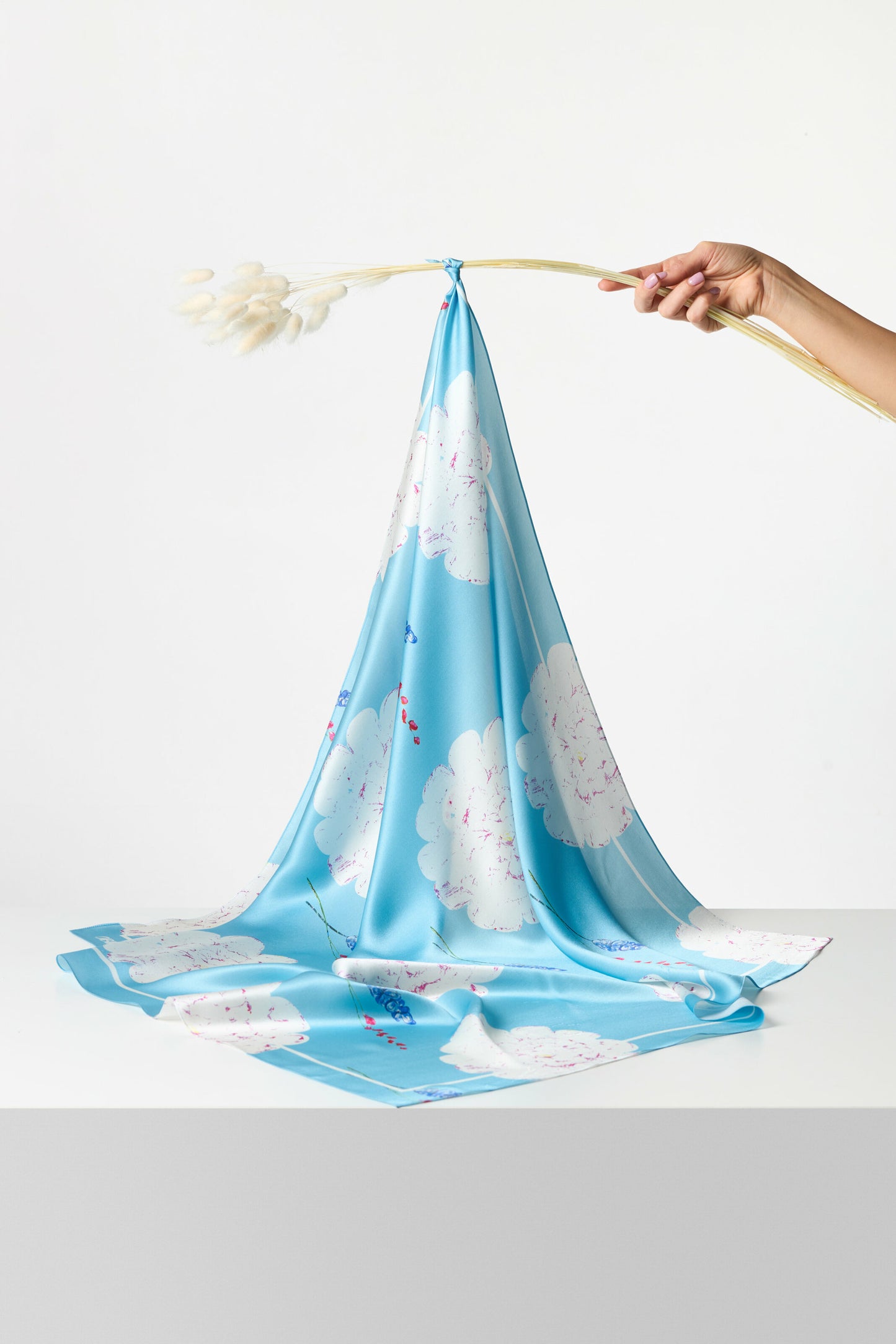 Premium silk scarf "Tenderness" 35"x35"