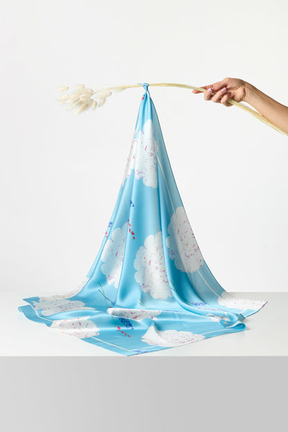 Premium silk scarf "Tenderness" 26"x26"