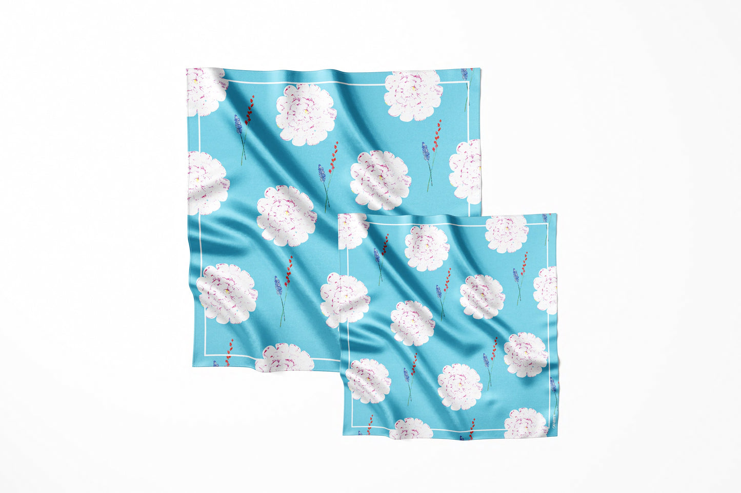 Premium silk scarf "Tenderness" 26"x26"