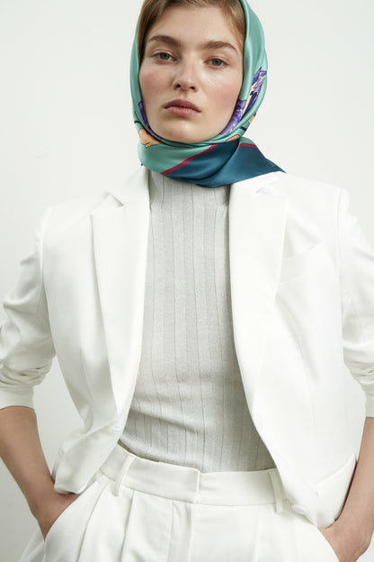 Premium silk scarf "The Awakening" 17"x17"