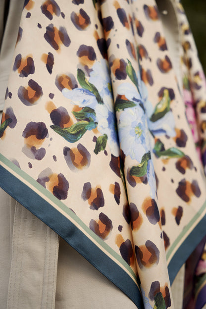 Premium silk scarf "A bold touch" 26"x26"