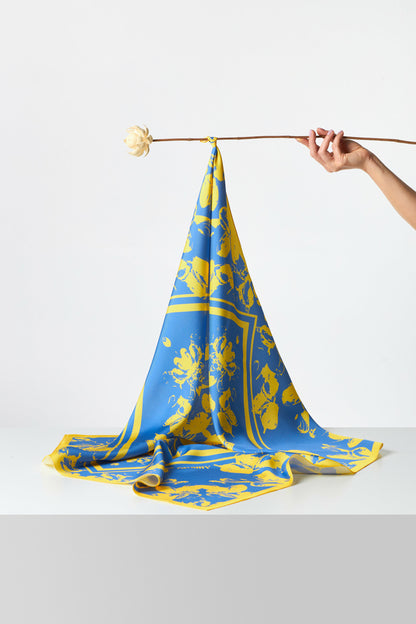Premium silk scarf "Freedom" 17"x17"