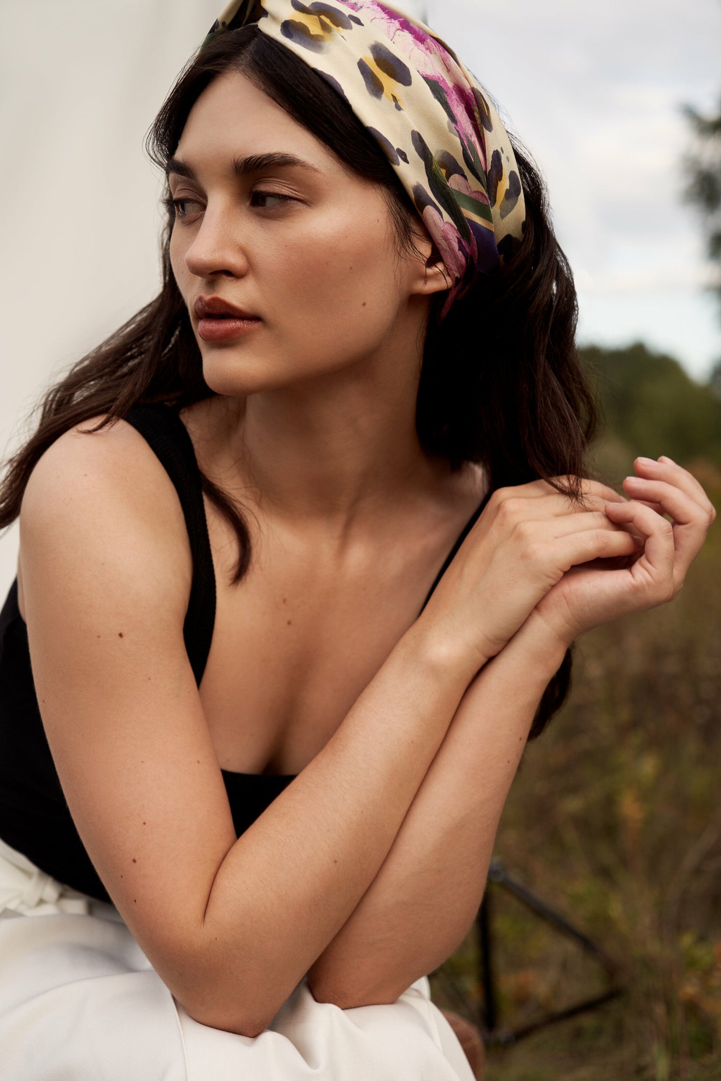 Premium silk scarf "Inspiration" 26"x26"