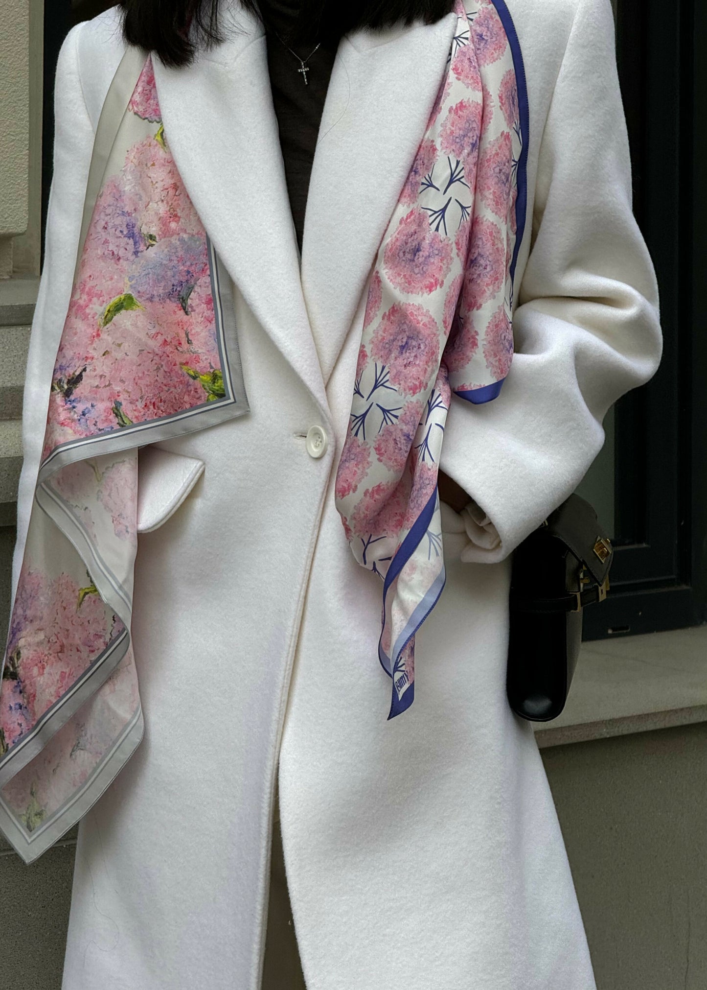 Premium silk scarf “Whirlpool of feeling” 17"x17"