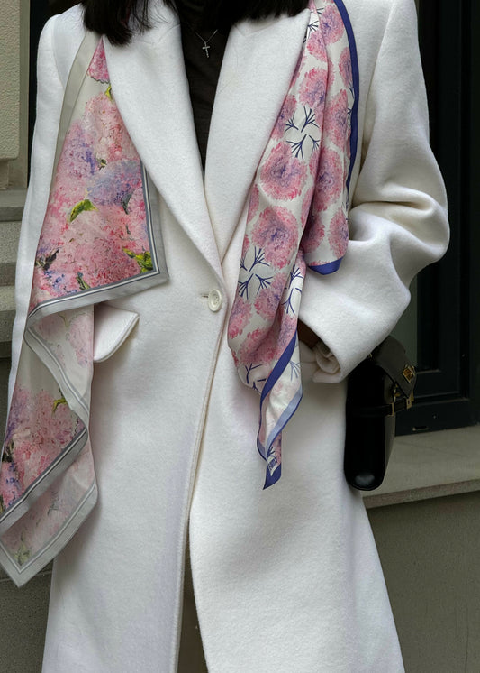 Premium silk scarf “Whirlpool of feeling” 17"x17"
