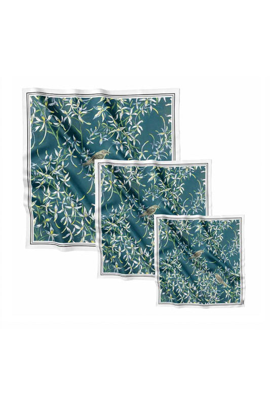 Silk Scarf "Melody of Two" 35"x35" (Double-sided print)