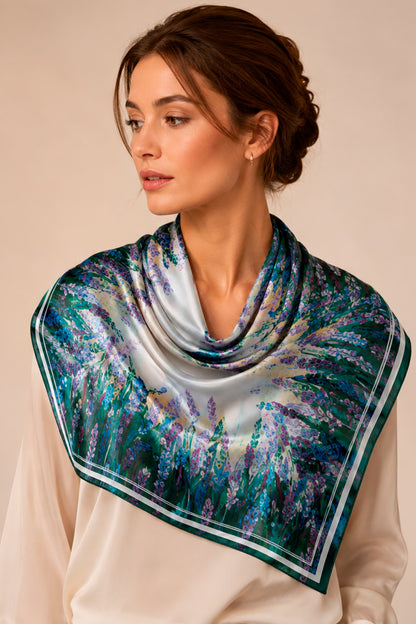 Silk Scarf "Energy" 26"x26" (Double-sided print)