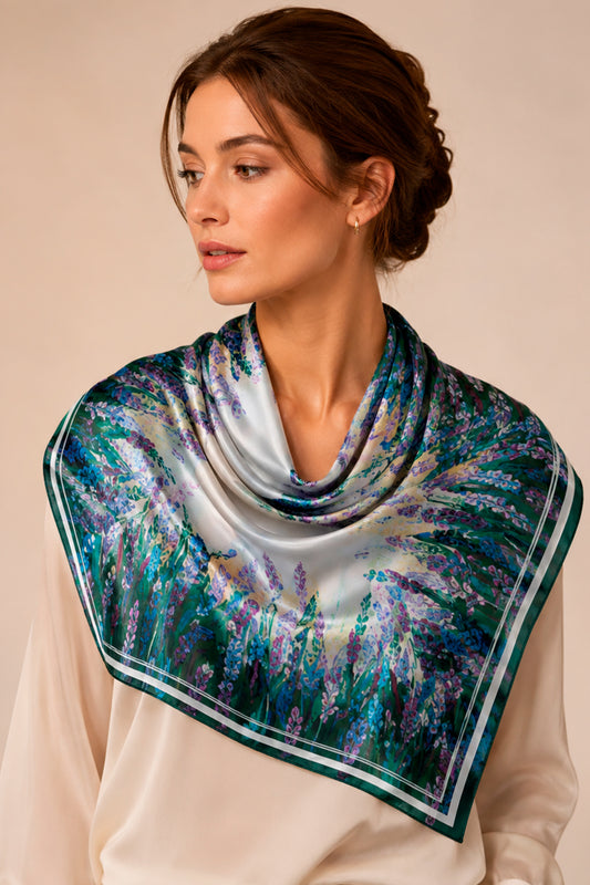 Silk Scarf "Energy" 26"x26" (Double-sided print)