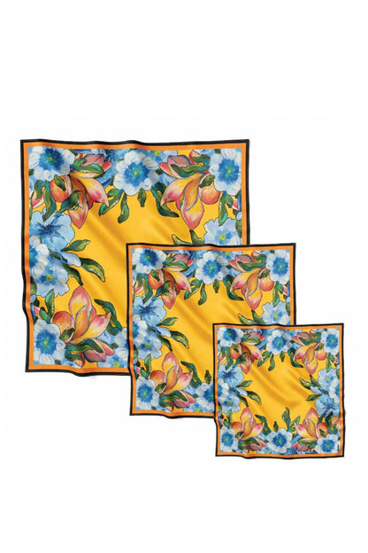 Silk pocket square "Kiss of the Sun" 17"x17" (Double-sided print)
