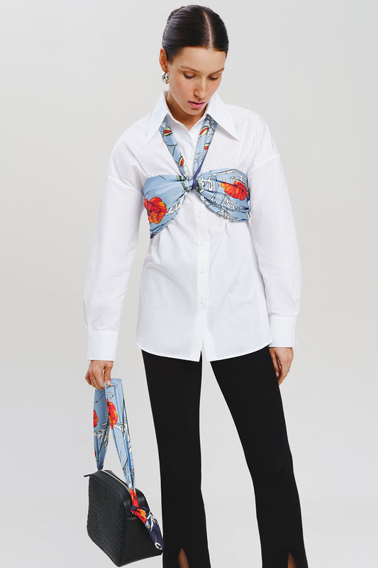 Silk pocket square "Poppy Blossom" 17"x17" (Double-sided print)
